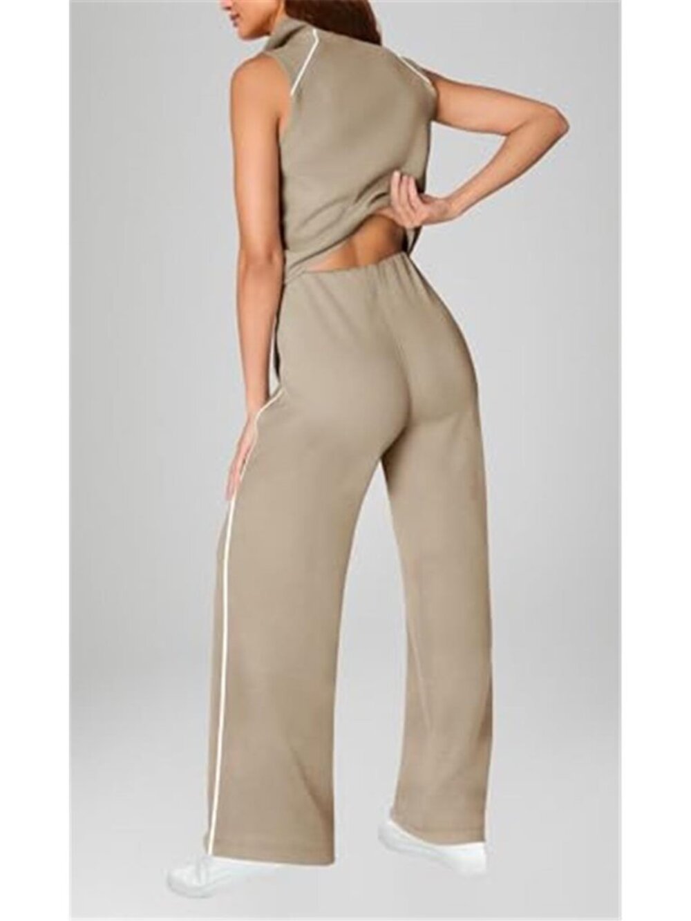 Women's Summer Jumpsuit Dressy Casual Romper with Pockets - Picture 3 of 4